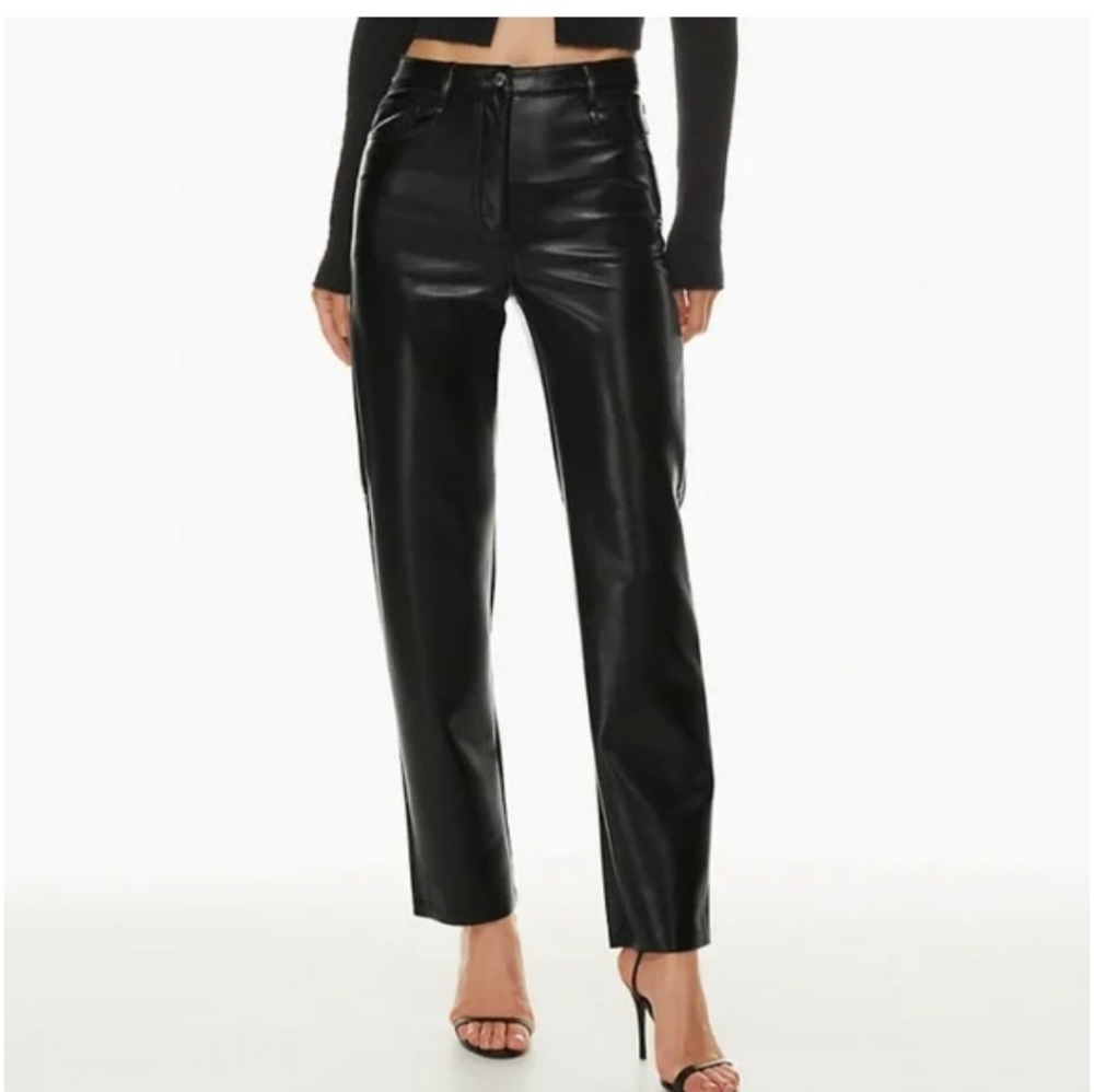 Aritzia Wilfred The Melina Vegan Leather Pant in Black Womens Size 4 NWT